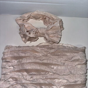 Baby Girl So Dorable Swaddle with Bow 0-6M Beige Mauve Newborn Photoshoot